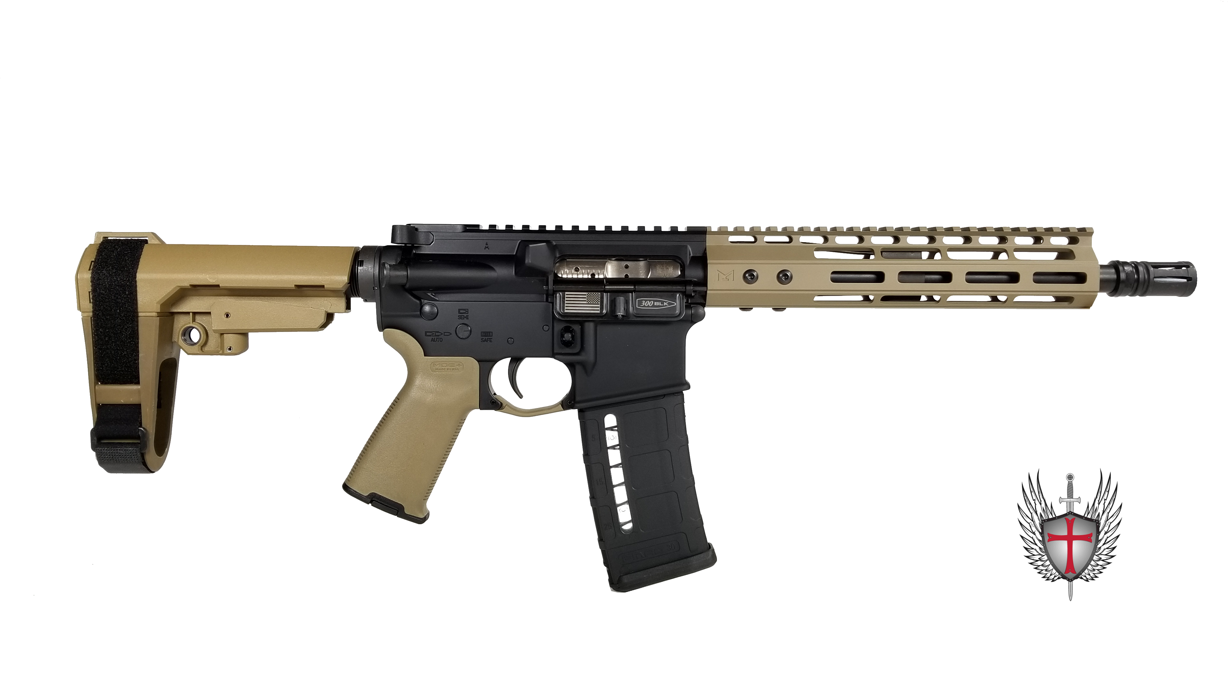 PATRIOT RIFLEWORKS WARRIOR PDW PISTOL MOD 2.0 (300BLK) - FDE